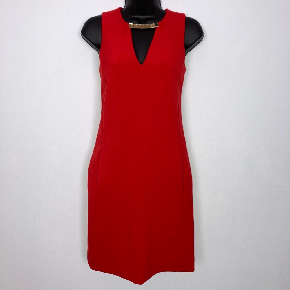 Michael Kors red sheath dress w/ pockets sz 0